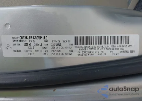 2012 Chrysler Town & Country Touring из США, поврежденный, VIN 2C4RC1BG4CR350630